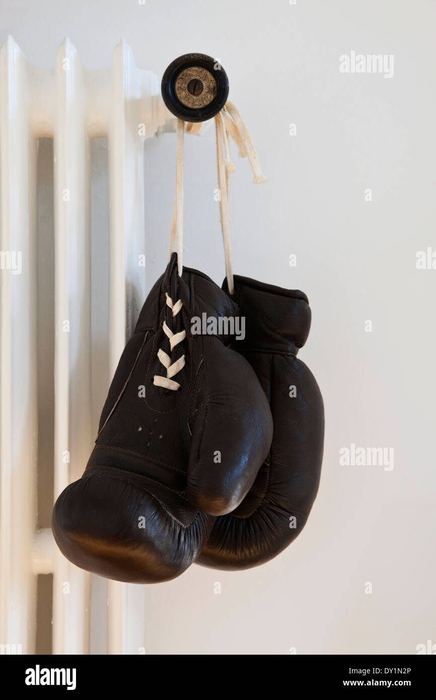 Vintage boxes gloves Stock Photo Alamy