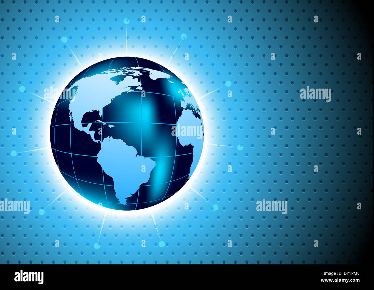 Abstract blue background with globe Stock Photo - Alamy