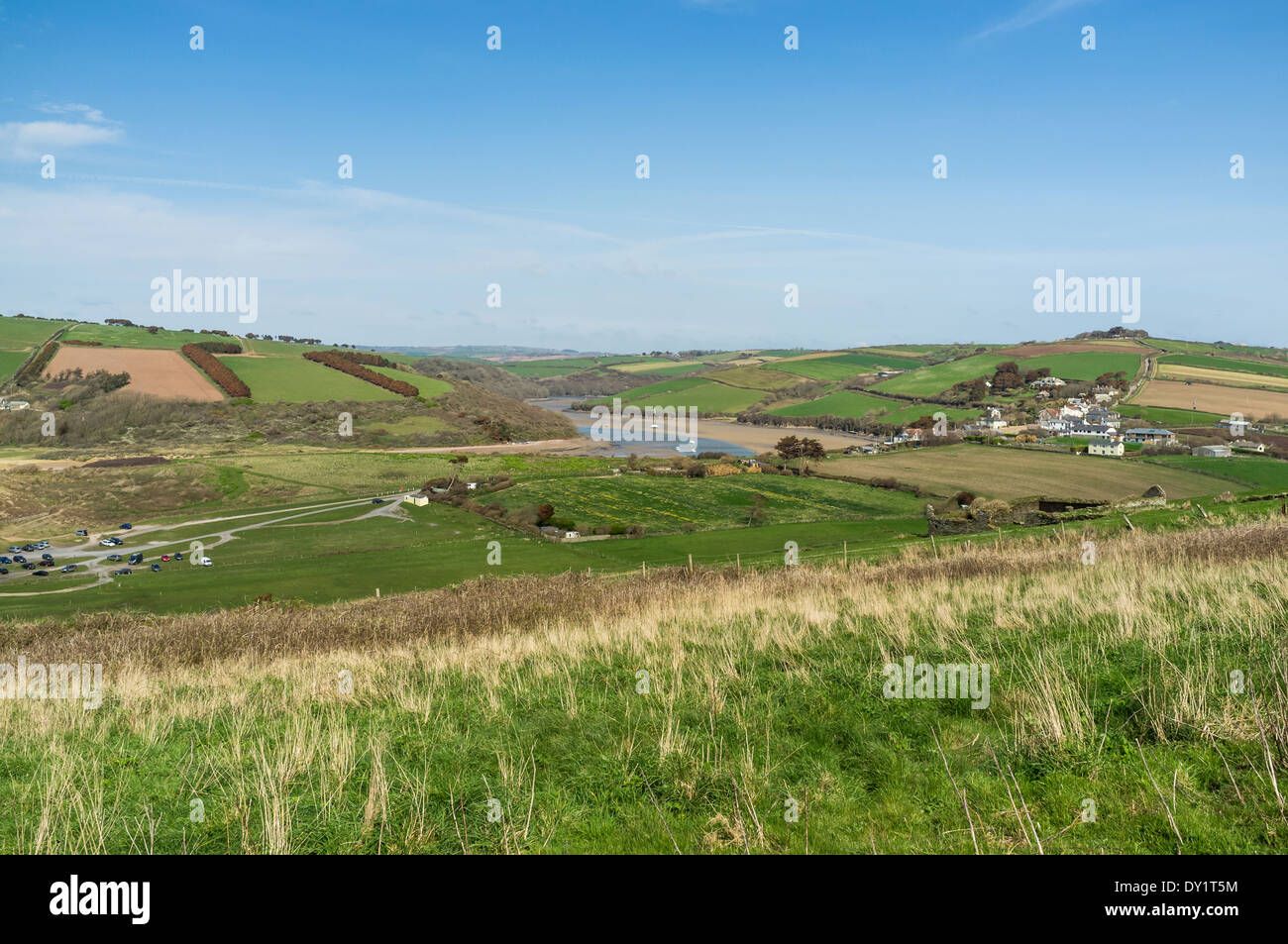 Bantham, Devon, England. April 1st 2014. A view of Bantham and the River Avon in the South Hams