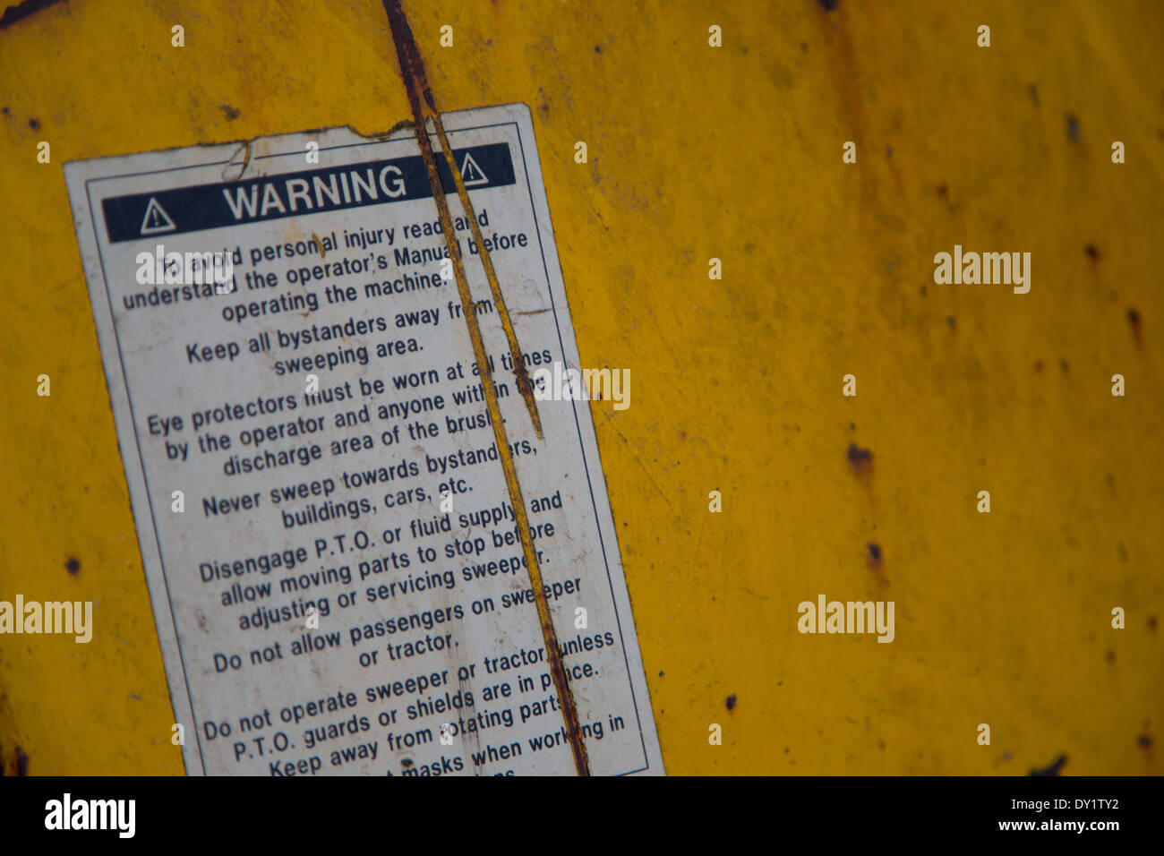 warning sign on dump truck Stock Photo Alamy