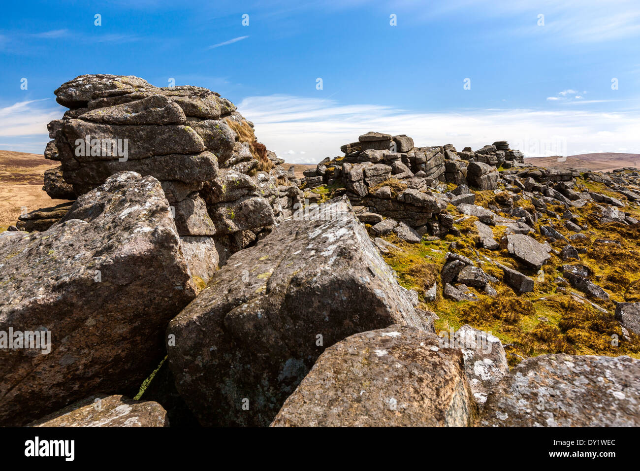 Belstone Tor, Dartmoor National Park, Belstone, West Devon, England, UK, Europe. Stock Photo