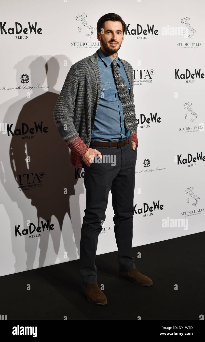 Berlin, Germany. 02nd Apr, 2014. Ottavio Missoni Jr. poses at the Grand  Opening of the campaign 'Studio Italia - La Perfezione Del Gusto' at KaDeWe  in Berlin, Germany, 02 April 2014. Photo:, image size:835x1390
