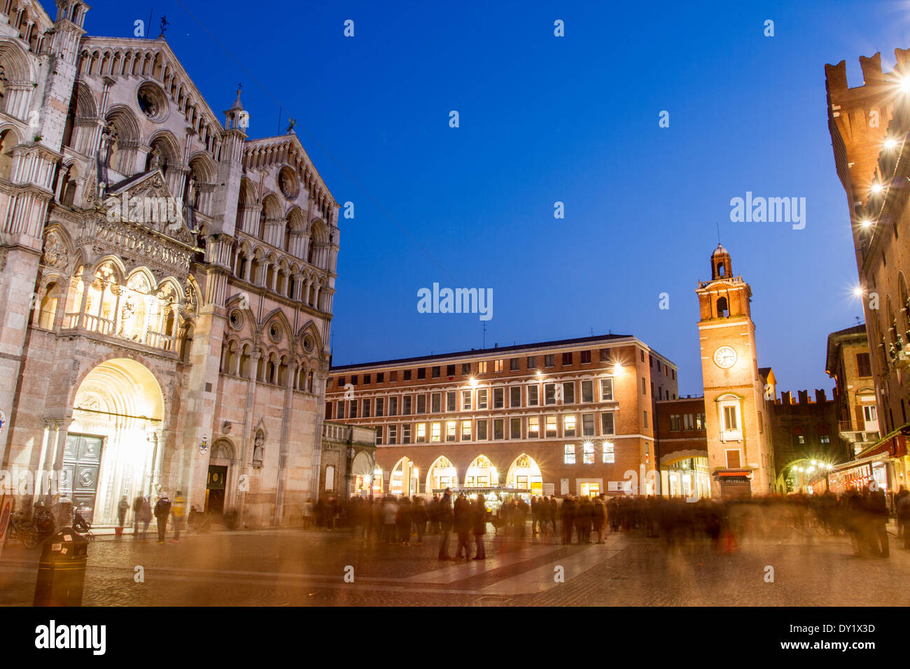 Piazza della Cattedrale, Ferrara, Emilia Romagna, Italy Stock Photo