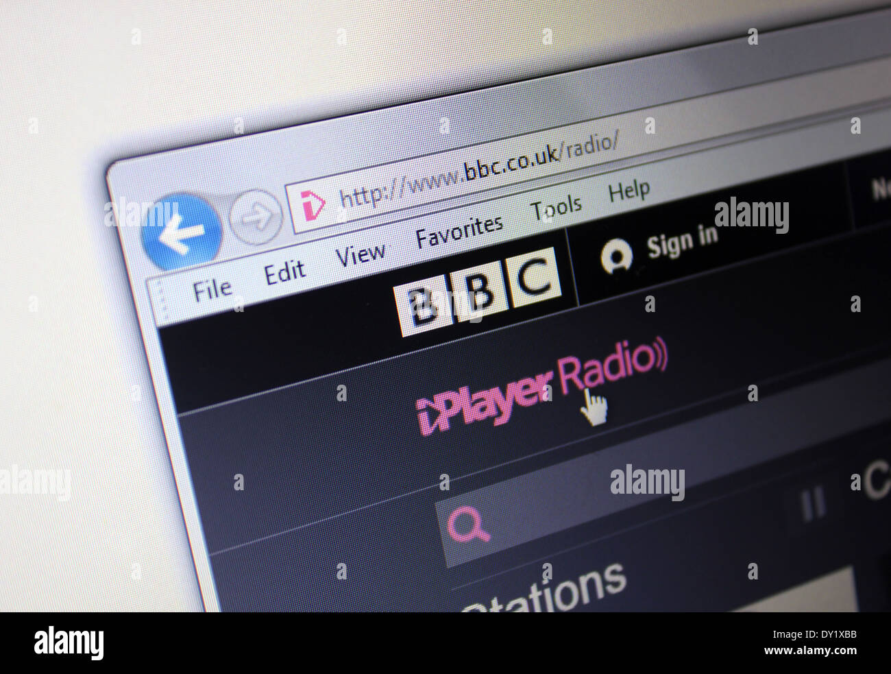 BBC iPlayer website Stock Photo