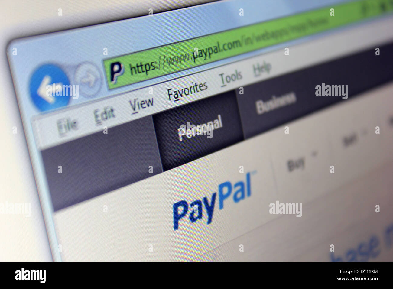 Paypal website Stock Photo