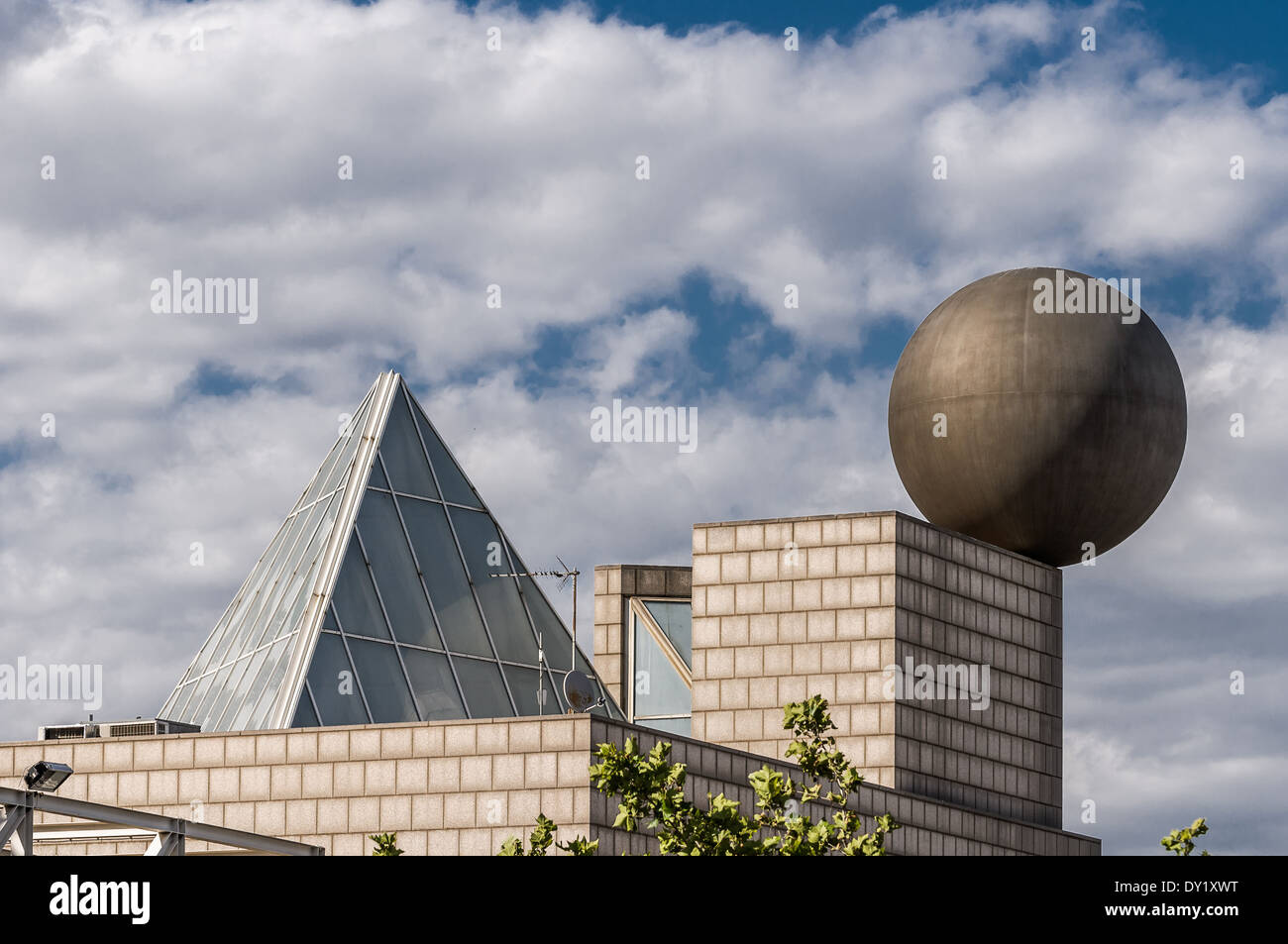 Modern geometric architecture in Barcelona, Spain Stock Photo