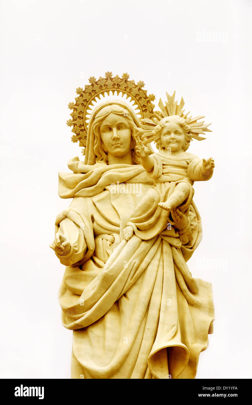 Madonna and Child statue; concept : religion christianity roman catholic, catholicism Stock Photo