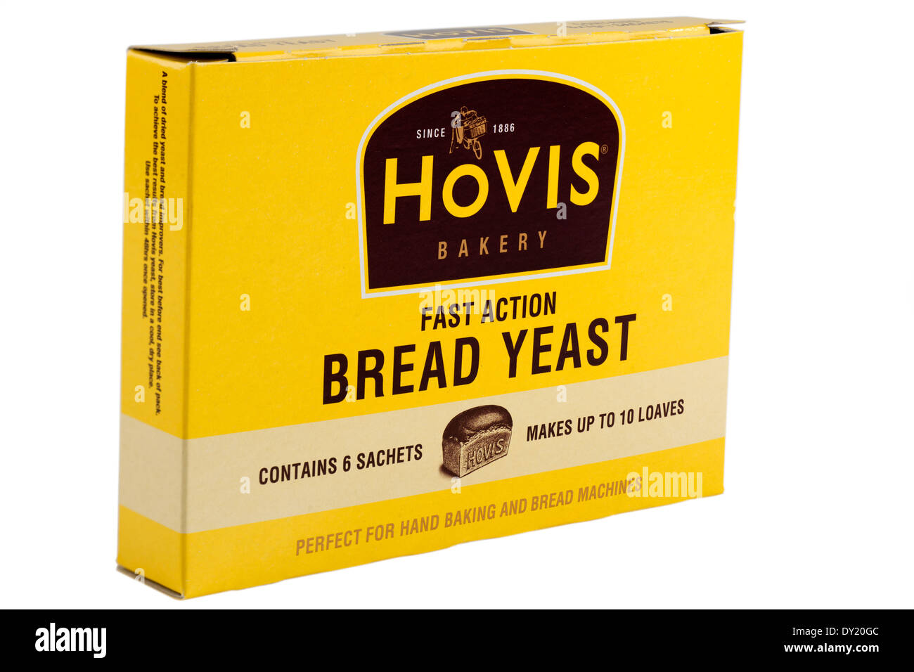 Box of 6 sachets of Hovis fast action bread yeast Stock Photo
