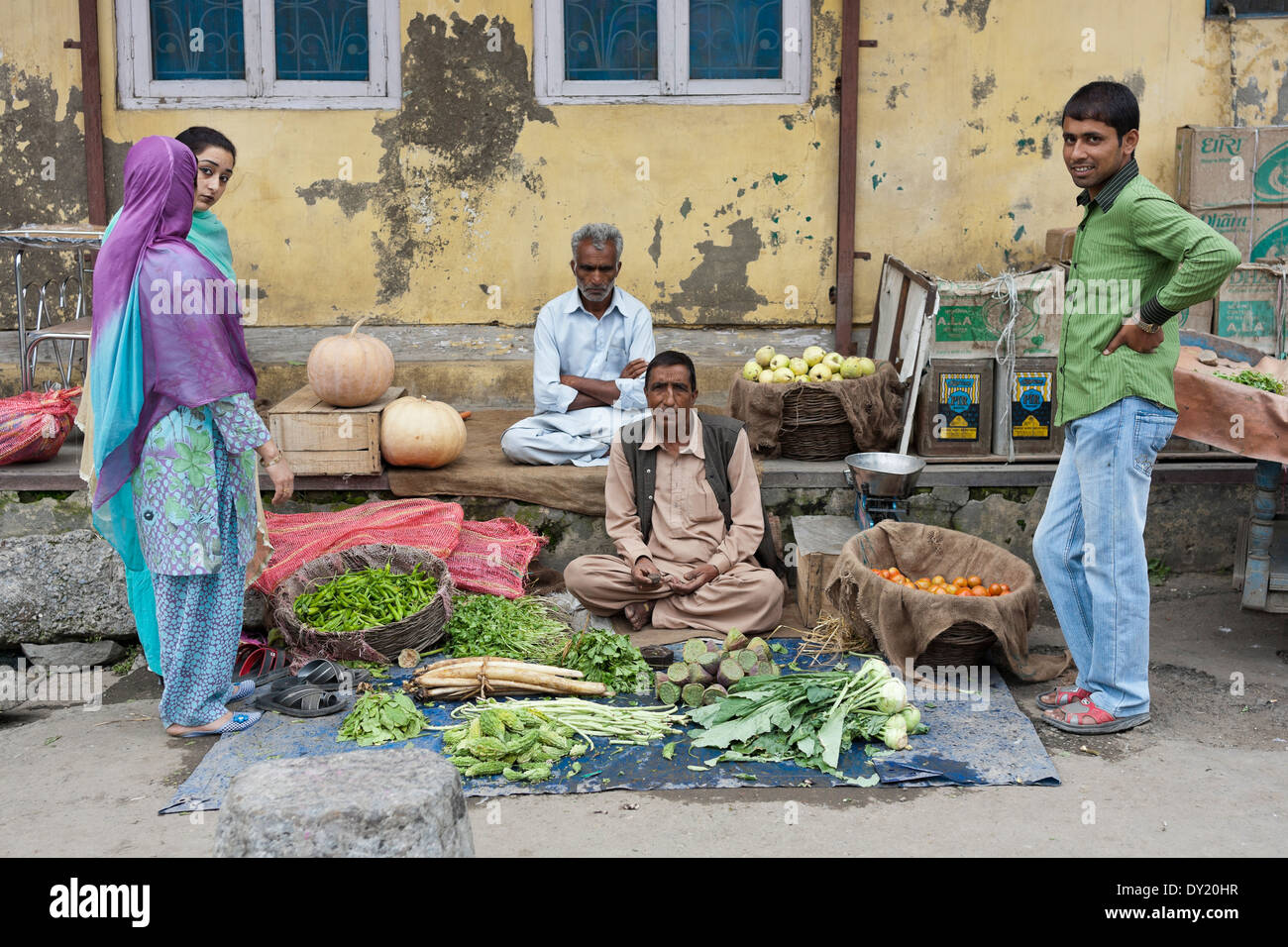 Srinagar, Jammu and Kashmir, India, South Asia. Street market, fruit