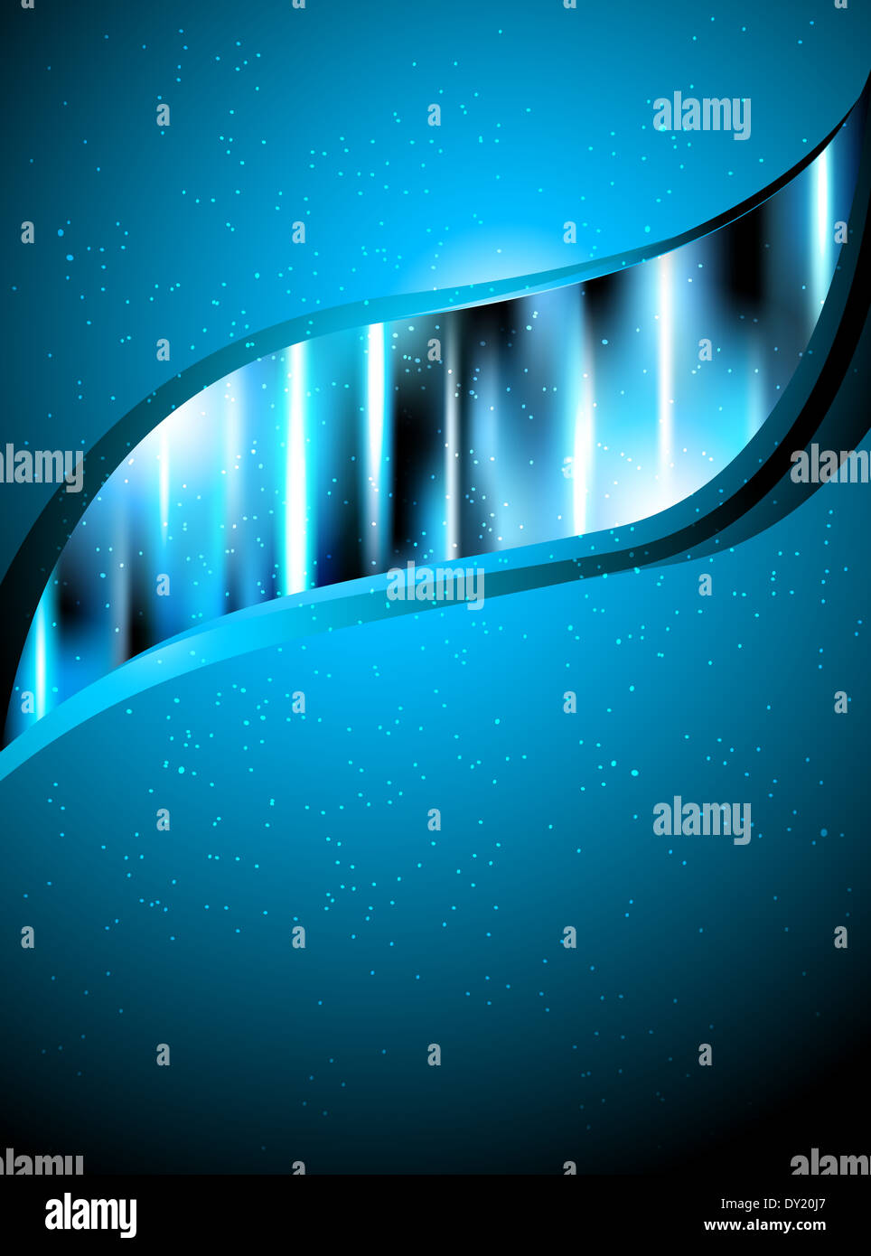 Abstract bright blue background with wave and stars Stock Photo - Alamy