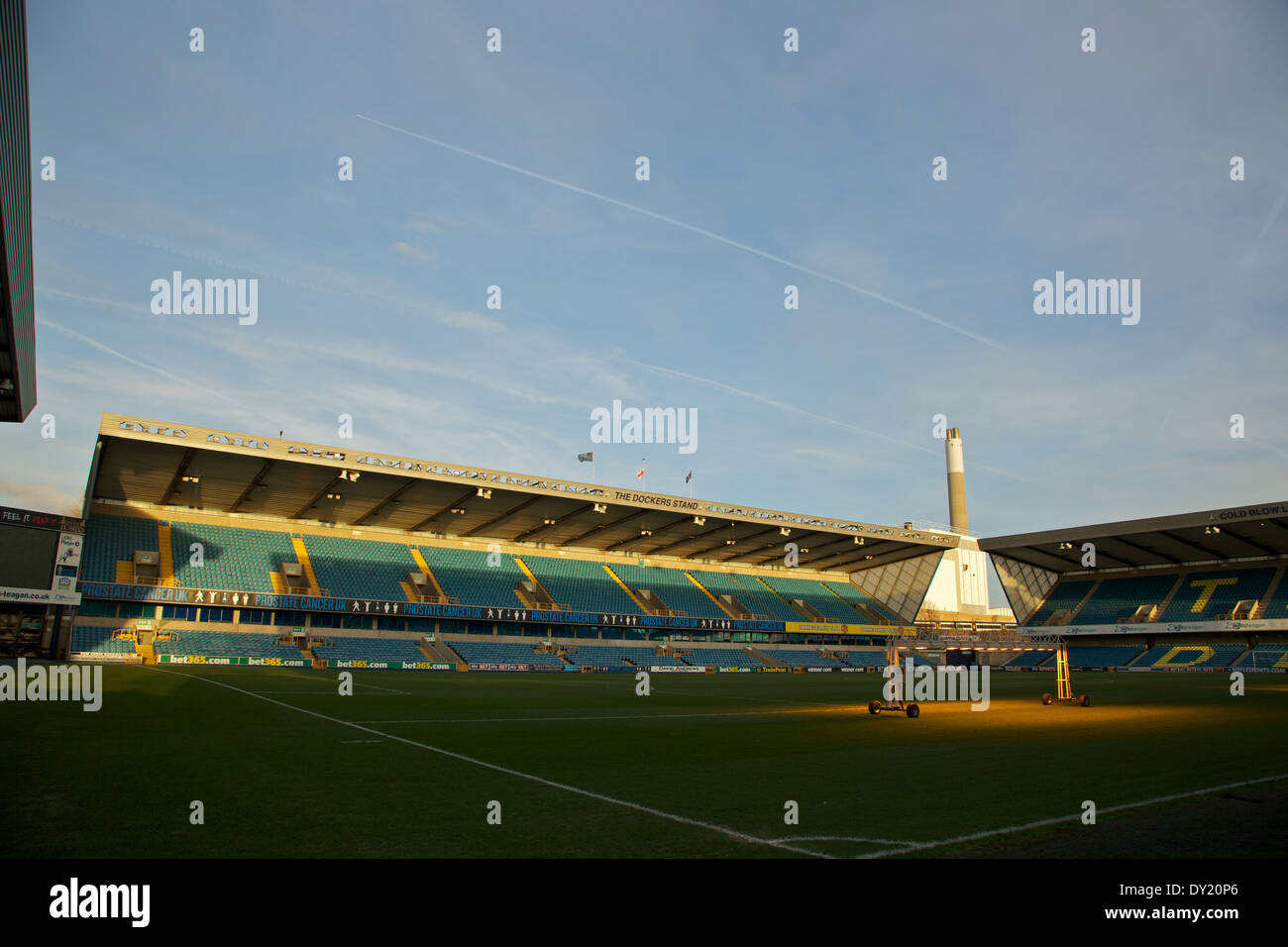 Aerial view of Millwall Football Clubs training ground, and the