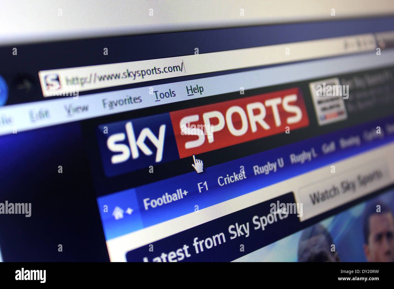 sky sports website Stock Photo