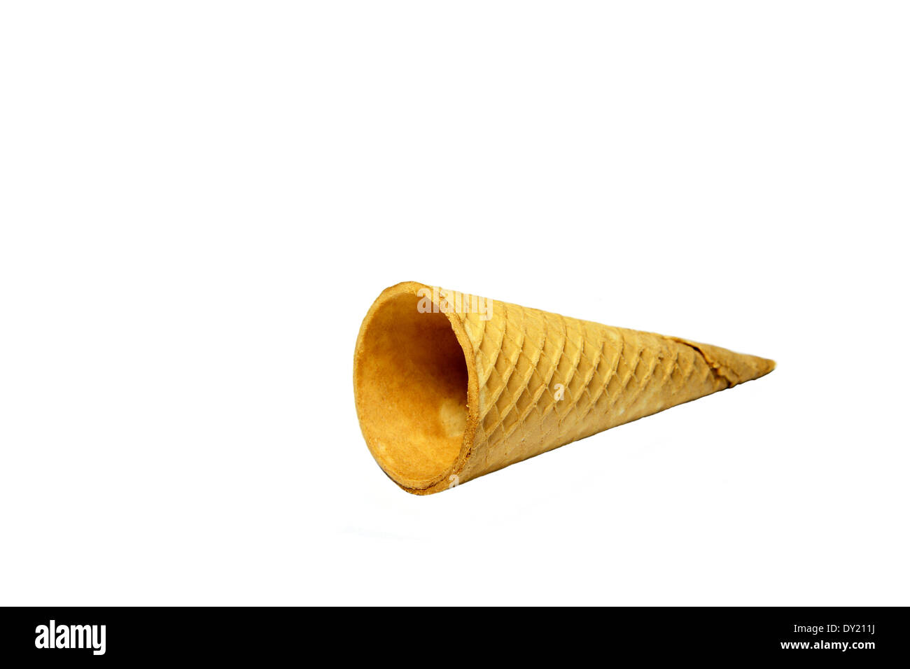 empty ice cream cone isolated on white background Stock Photo - Alamy