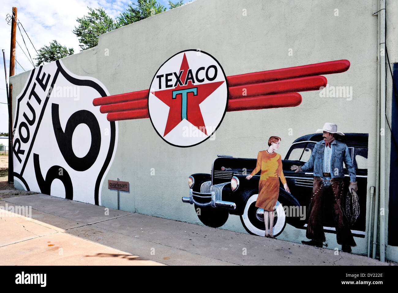 Texaco Gas Station Mural Garage Stock Photo