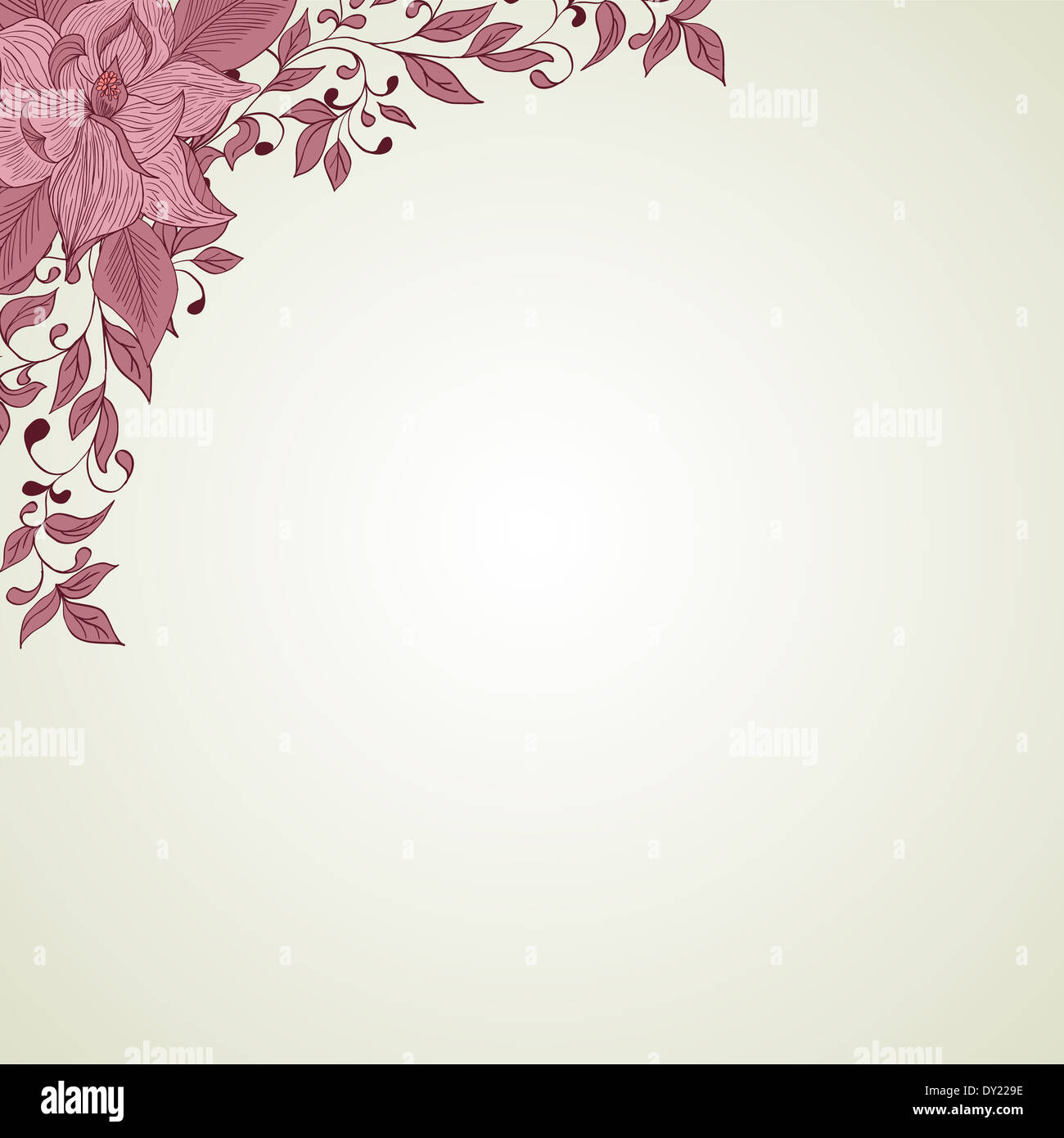 Hand drawing floral background Stock Photo