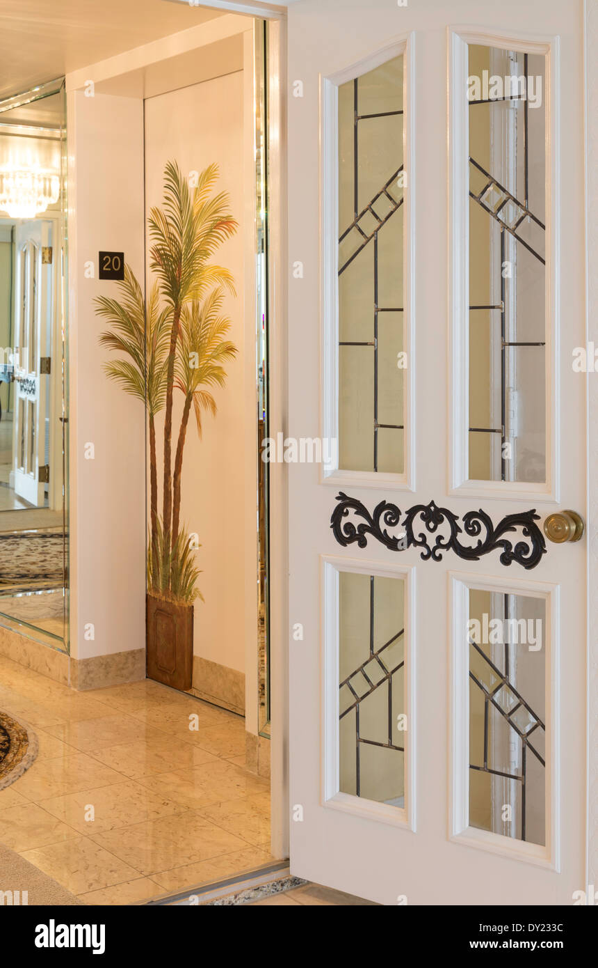 Etched Glass Double Entry Doors, Luxury Condo, FL, USA Stock Photo Alamy
