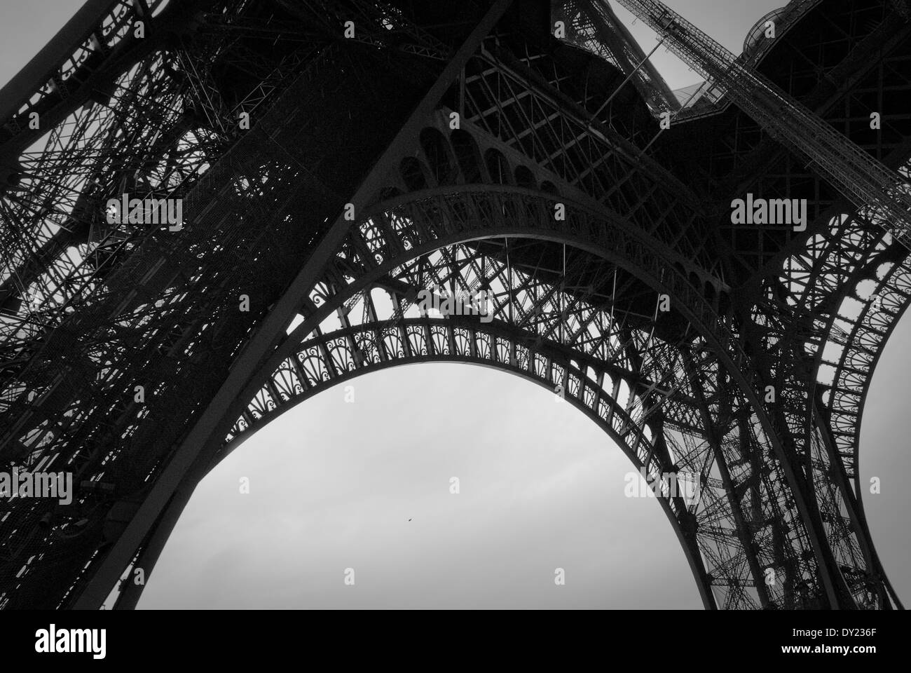 Eiffel  tower, Paris, arch - detail Stock Photo