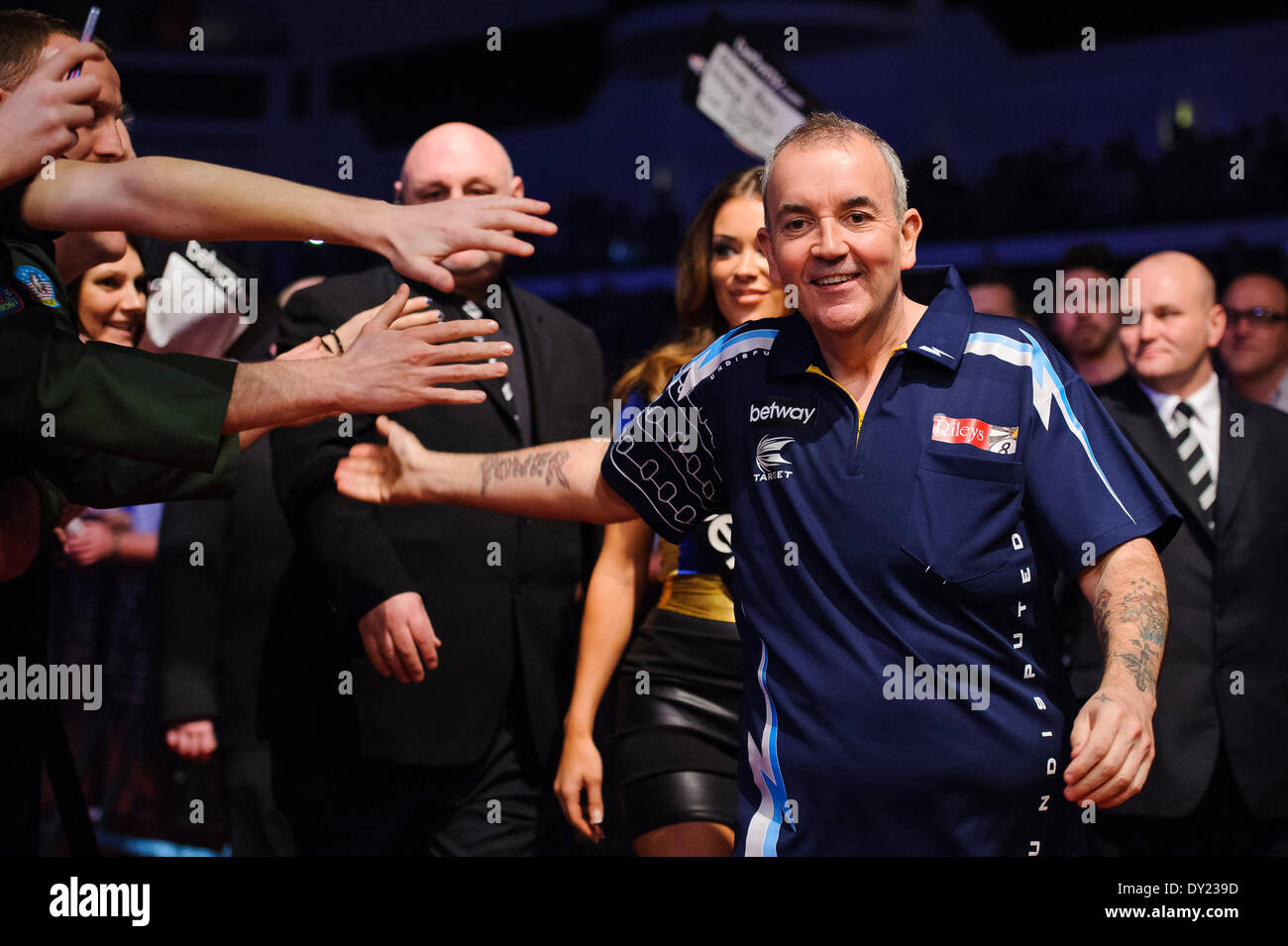 Exeter, UK. 06th Mar, 2014. during Judgement Night of the Betway Premier League Darts at the Motorpoint Arena. Credit:  Action Plus Sports/Alamy Live News Stock Photo