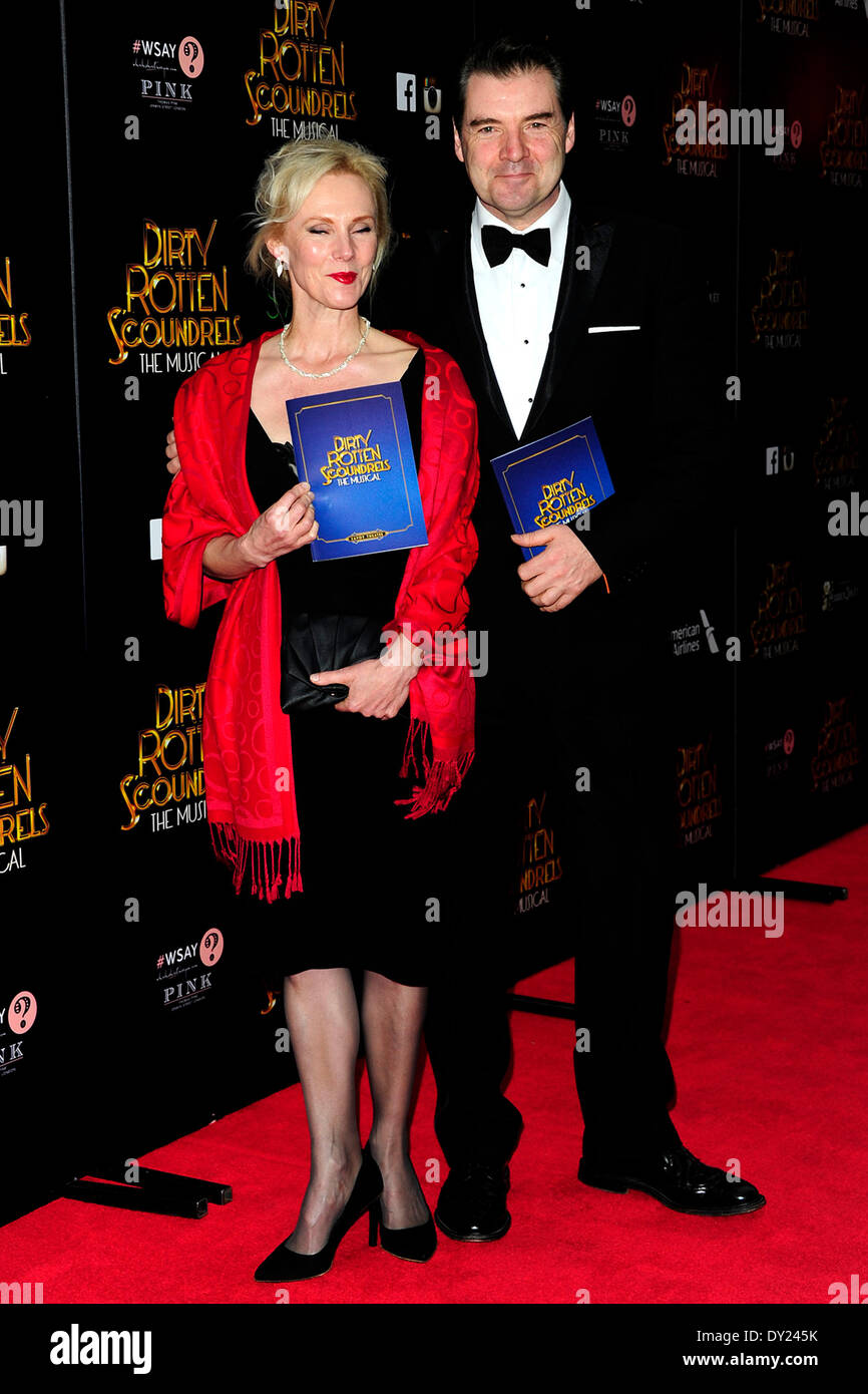 London, UK . 02nd Apr, 2014. Brendan Coyle and Guest attends the Dirty Rotten Soundrels. The Musical at The Opening Night at the Savoy Theatre  London 2 nd April 2014 Credit:  Peter Phillips/Alamy Live News Stock Photo