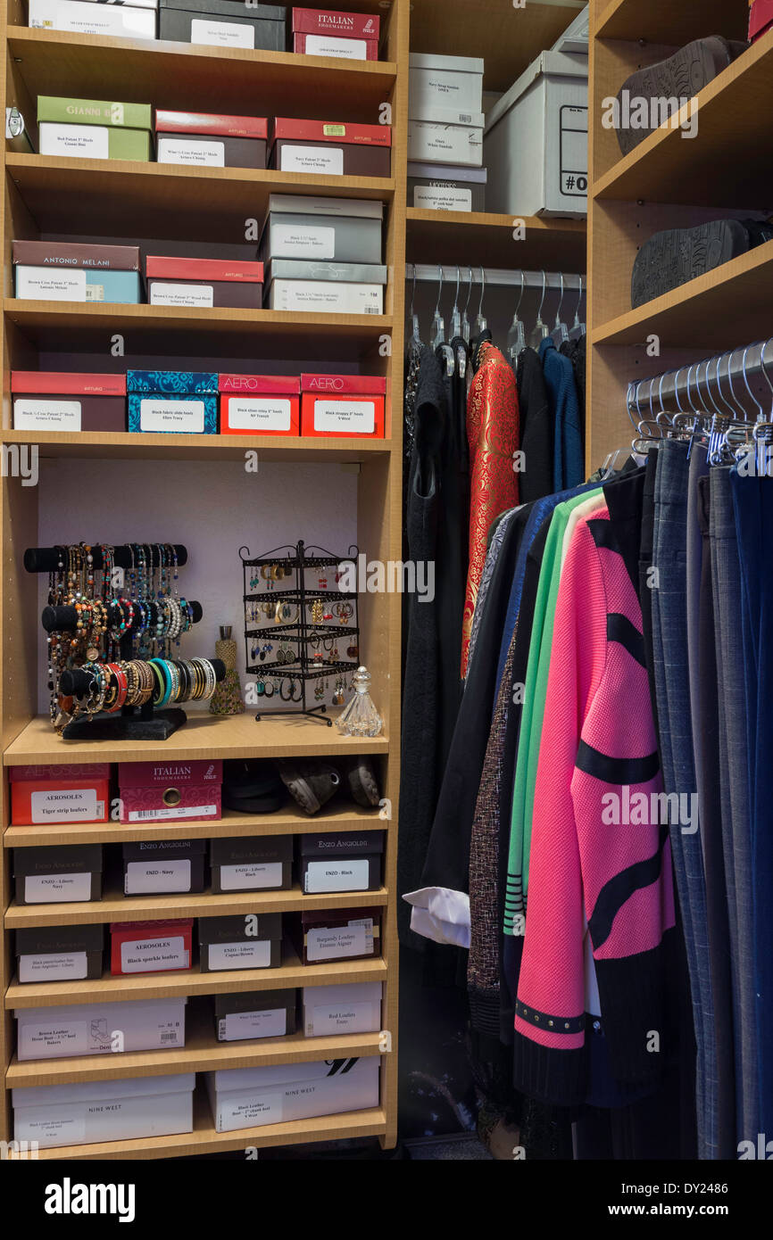 Organized Home Walk-in Closet, USA Stock Photo