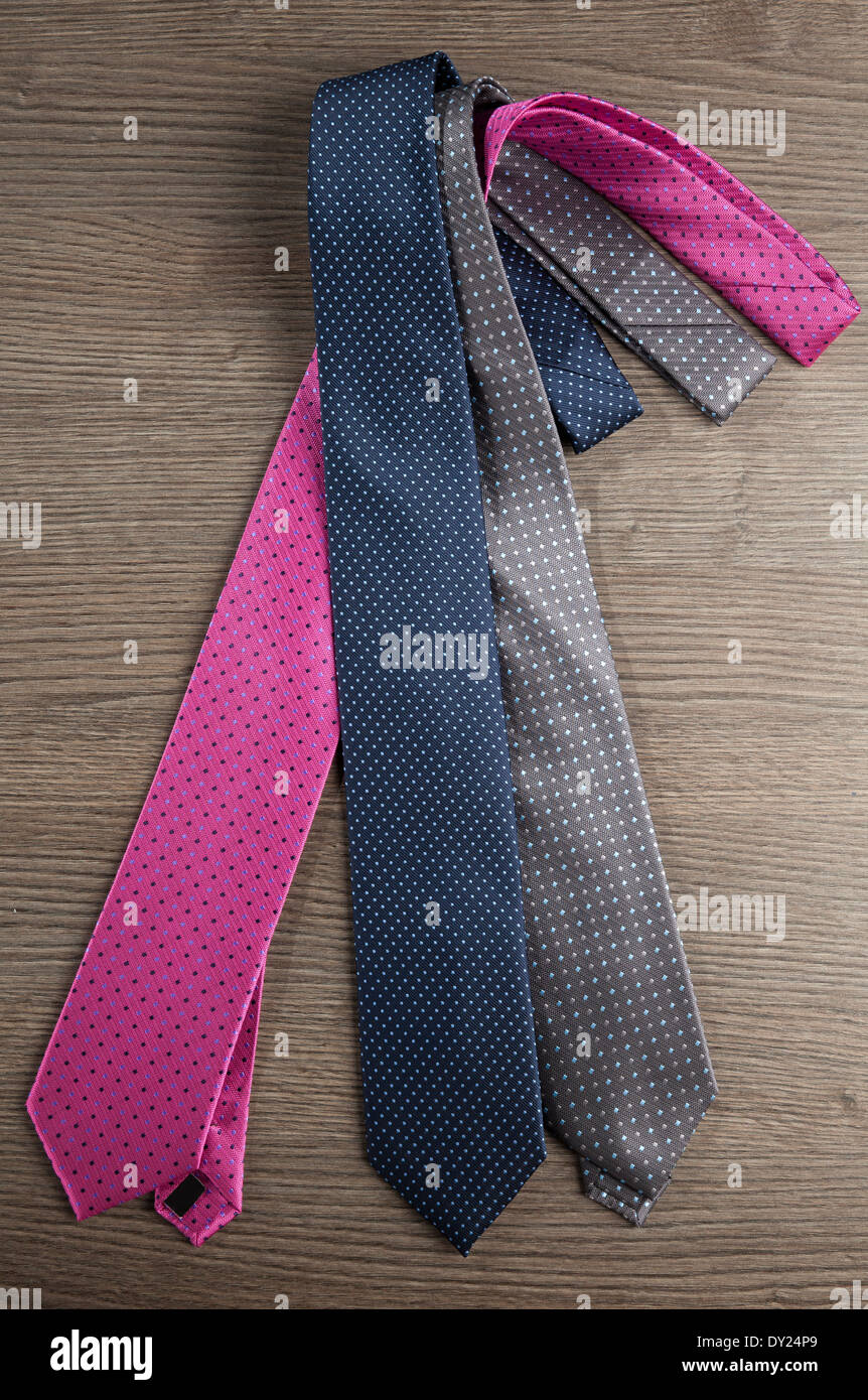 Group of colorful male ties Stock Photo