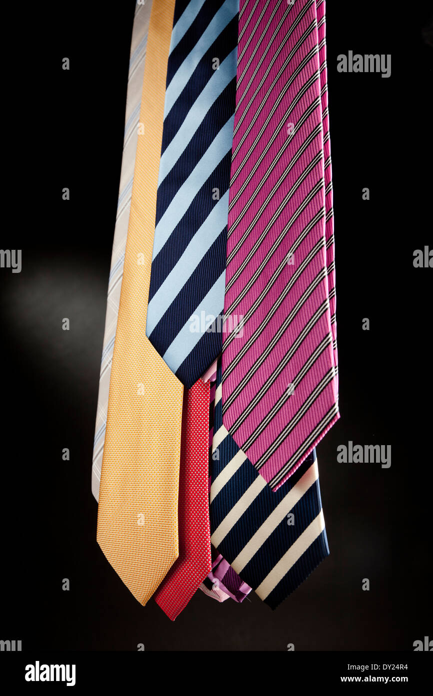 Group of colorful male ties Stock Photo