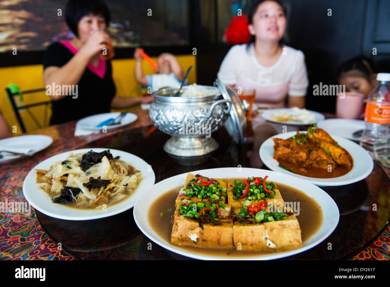 Various Nyonya dishes served in a Nyonya restaurant in Melaka Stock