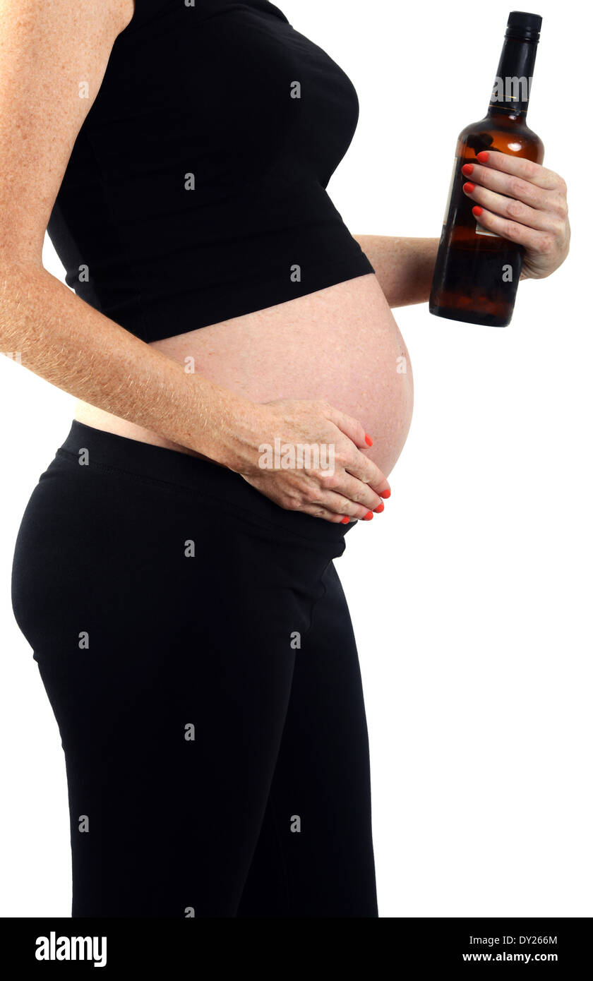 drinking alcohol during pregnancy and alcoholism Stock Photo