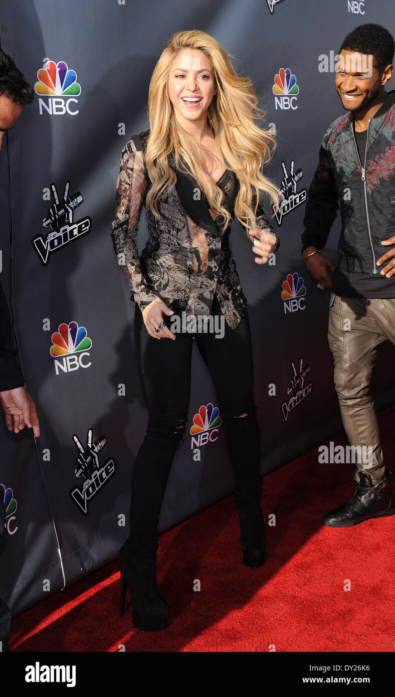 Hollywood, California, USA. 3rd Apr, 2014. Shakira arrives for the 'The