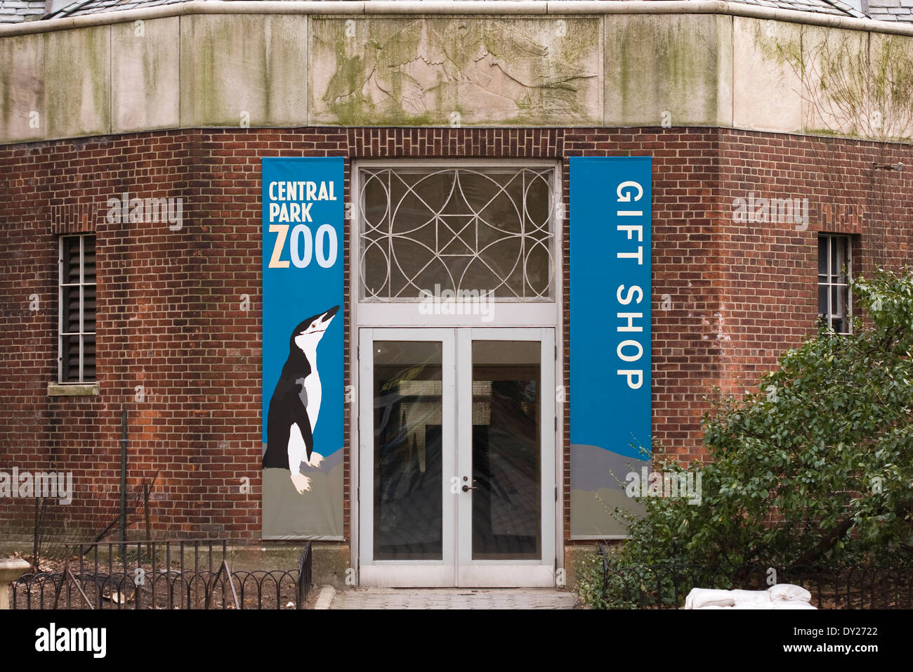 Entrance to the Central Park Zoo Gift Shop located in Central Park, New York City Stock Photo