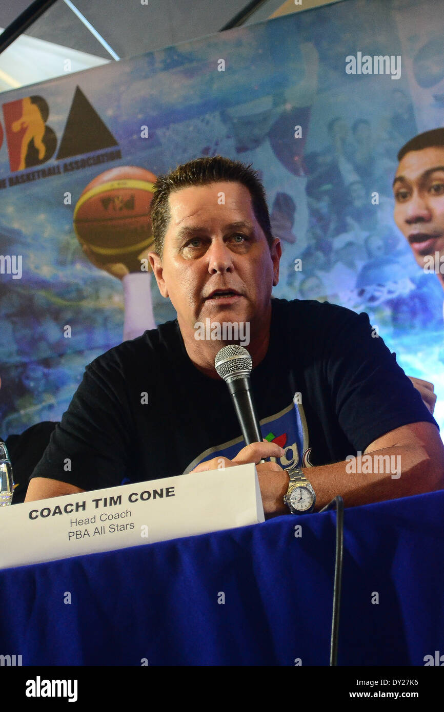 Pasay, Philippines - April 3, 2014: Coach Tim Cone during the Stock Photo -  Alamy