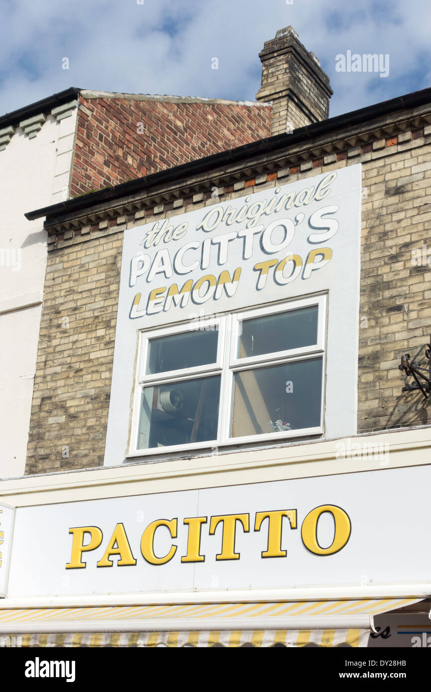 Pacitto's Ice Cream Parlour on Redcar High Street famous for "Yellow