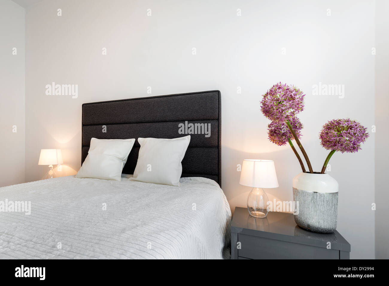 Middle Size Bed In Small Bedroom Stock Photo 68278032 Alamy