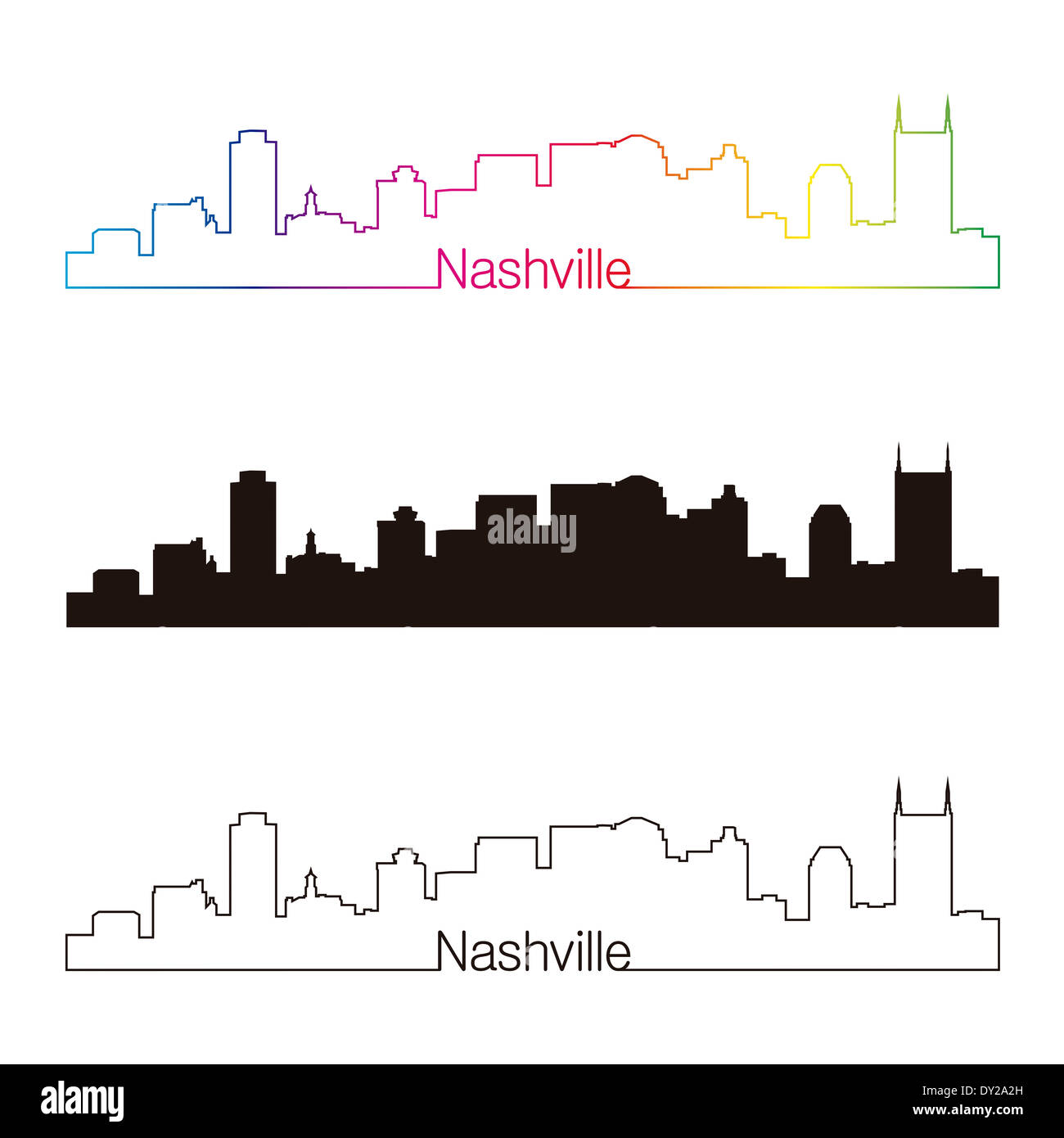 Nashville skyline illustration hi-res stock photography and images - Alamy