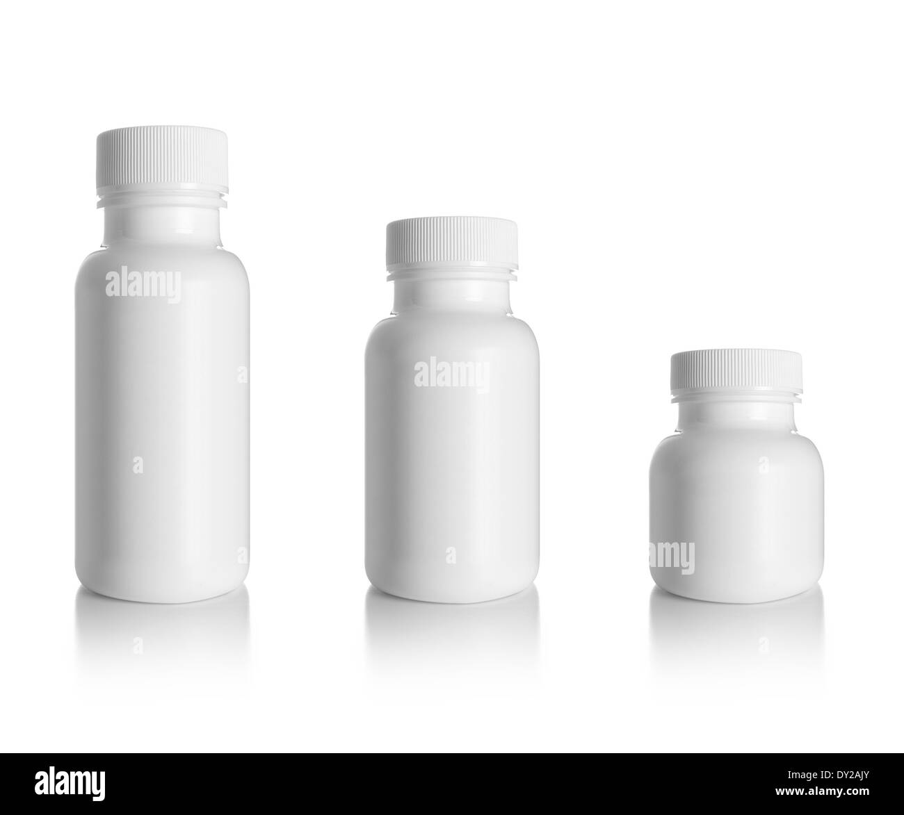 Blank medicine bottle isolated on white background, (clipping work path included). Stock Photo