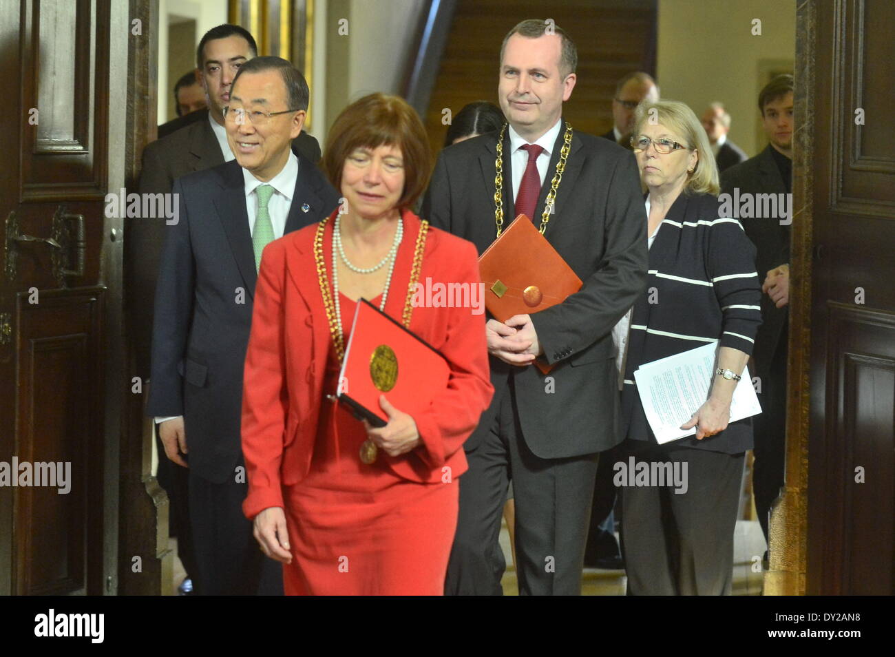 Prague Charles University rector Tomas Zima (right) arrive to ...