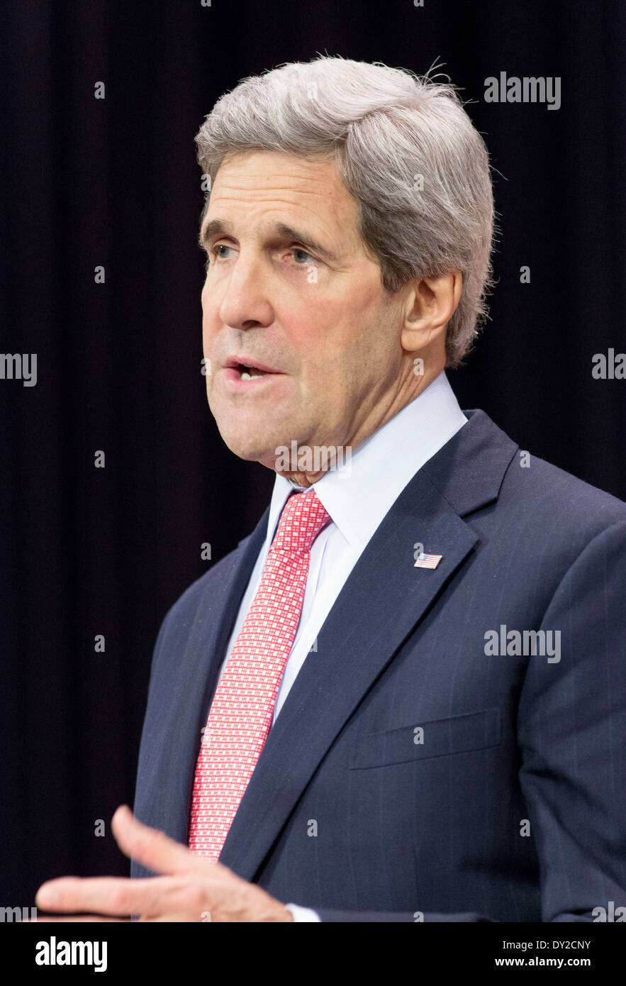 Brussels, John Kerry attending the Meetings of NATO Ministers of Foreign Affairs on 2013/04/23 Stock Photo