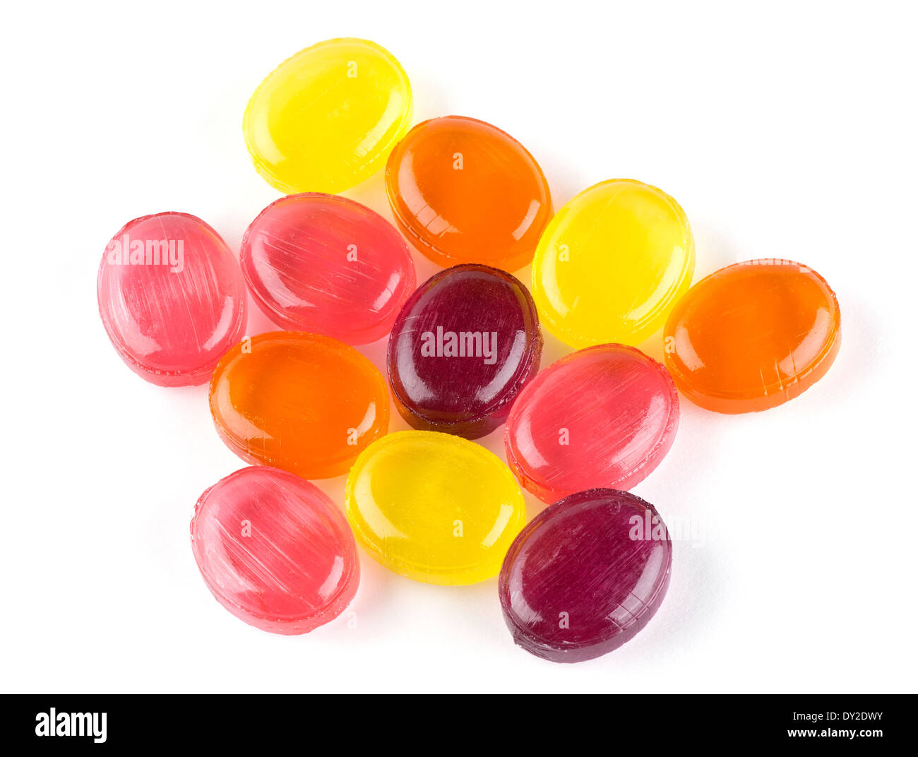 Colorful candies on white background Stock Photo
