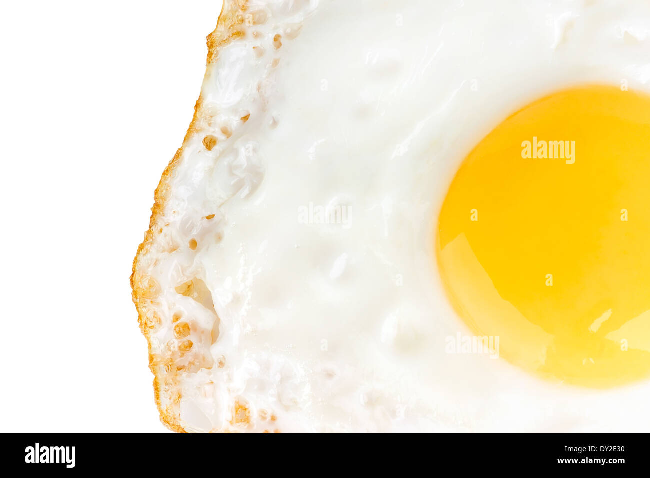 Fried egg on white background Stock Photo