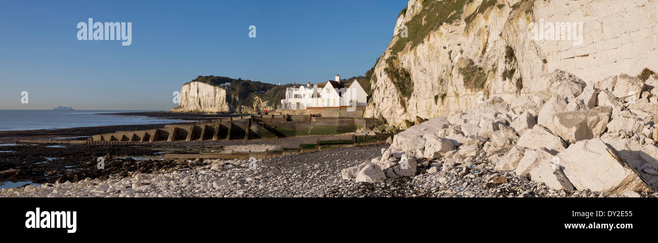 A Panoramic shot of St. Margaret's Bay, near Dover, Kent. Stock Photo
