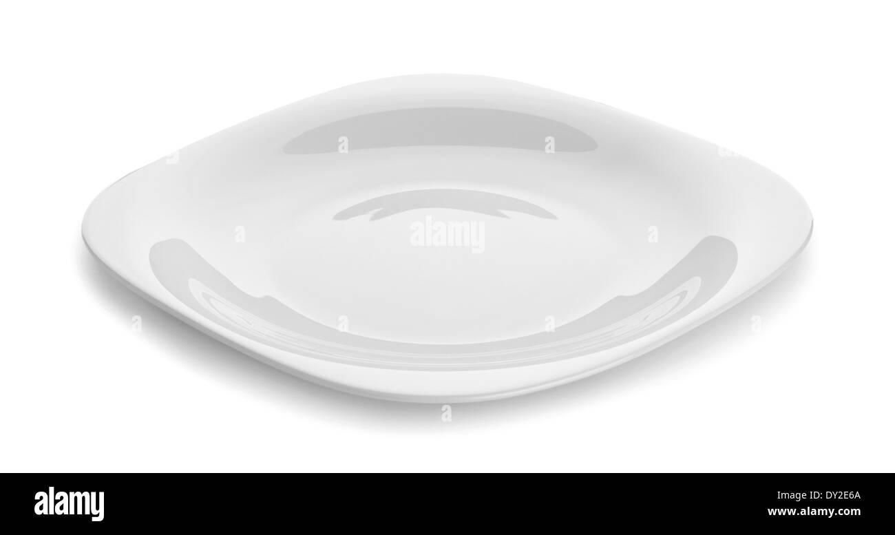 White empty plate on white background Stock Photo - Alamy