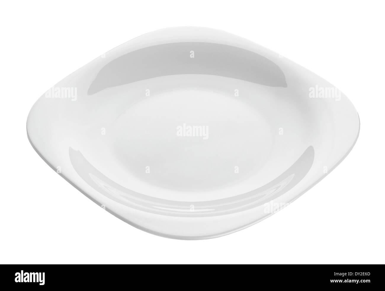White empty plate on white background Stock Photo - Alamy