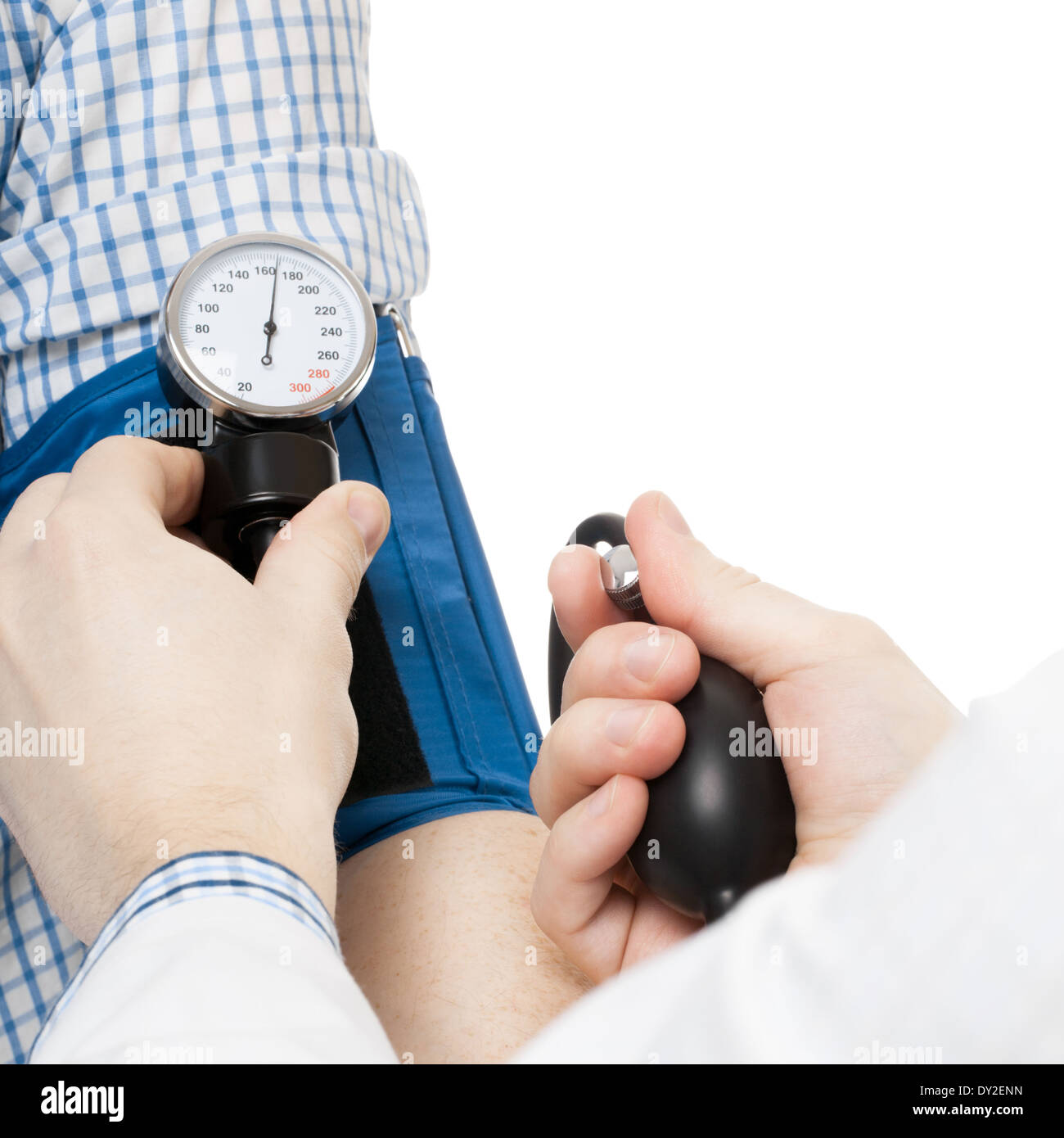 Blood pressure measuring tools and all things related. Doctor measuring