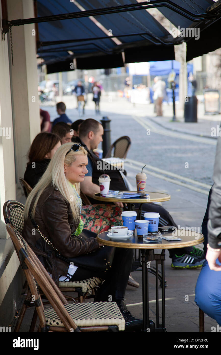 Cafe Nero Outside Tables on Jerdan Place in Fulham SW6 - London UK Stock Photo