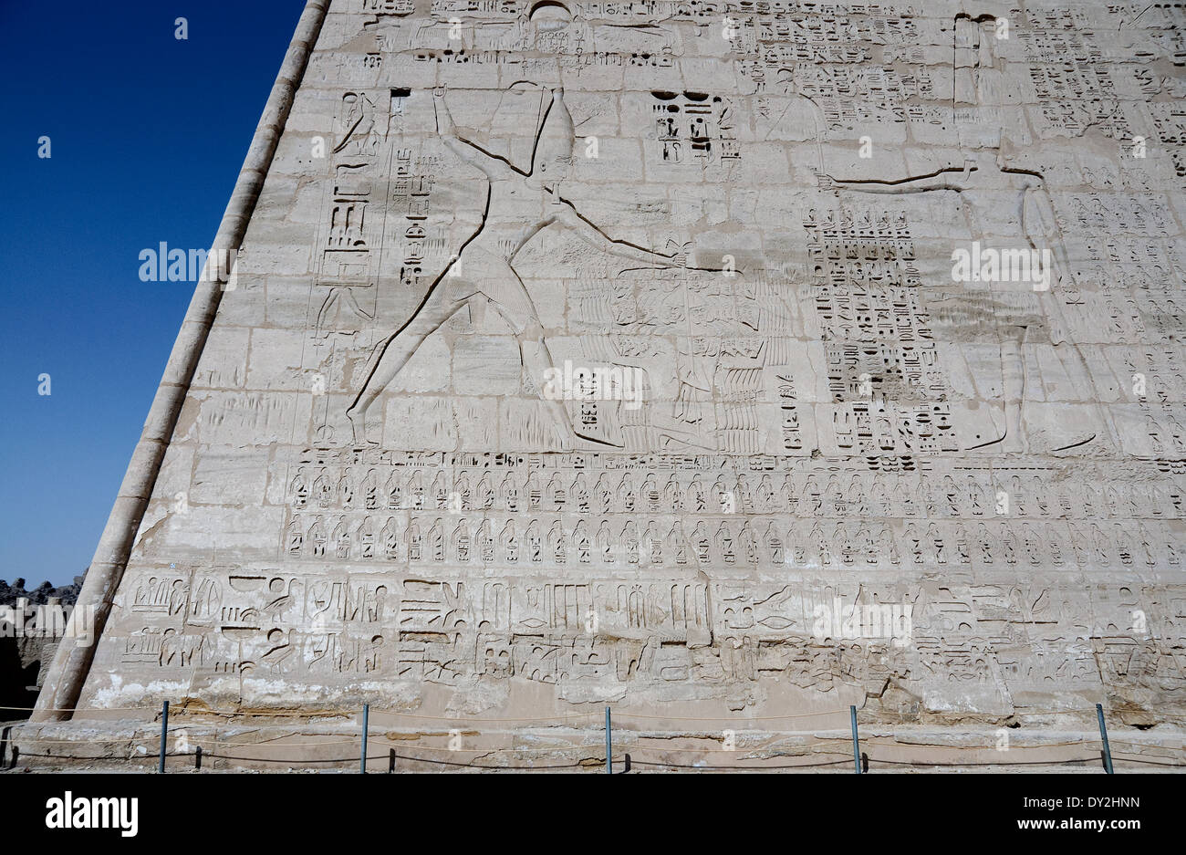 Temple of Ramses III at Medinet Habu: reliefs of cities won Stock Photo ...