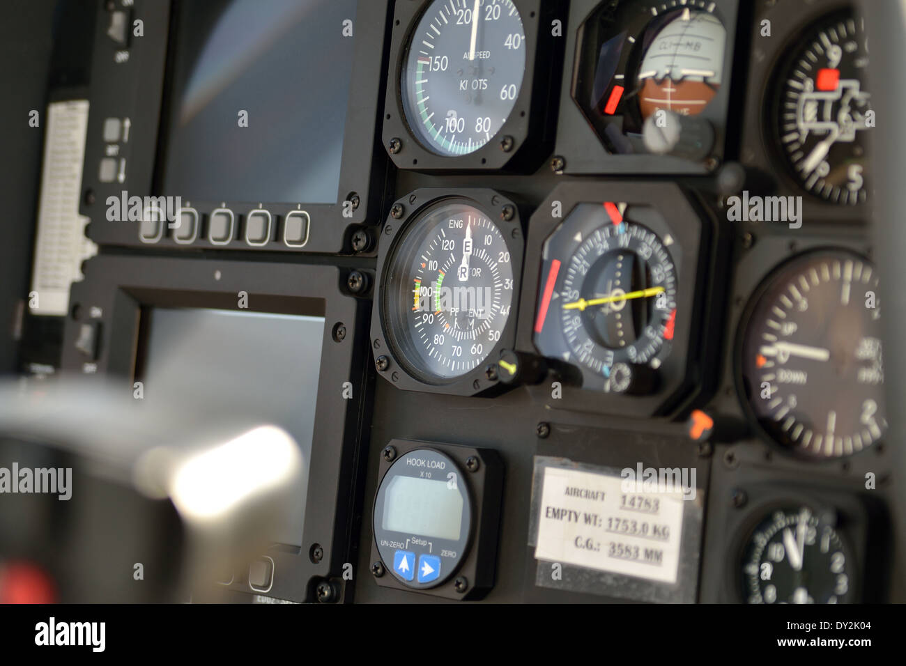 AgustaWestland AW139 (HH-139A), cockpit Instrument Panel. Stock Photo