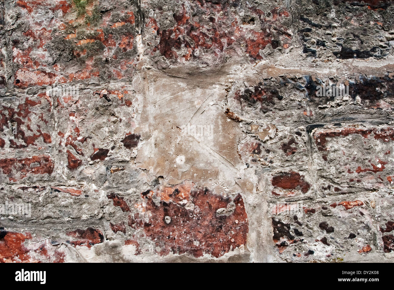 Texture of old weathered stone wall. Stock Photo