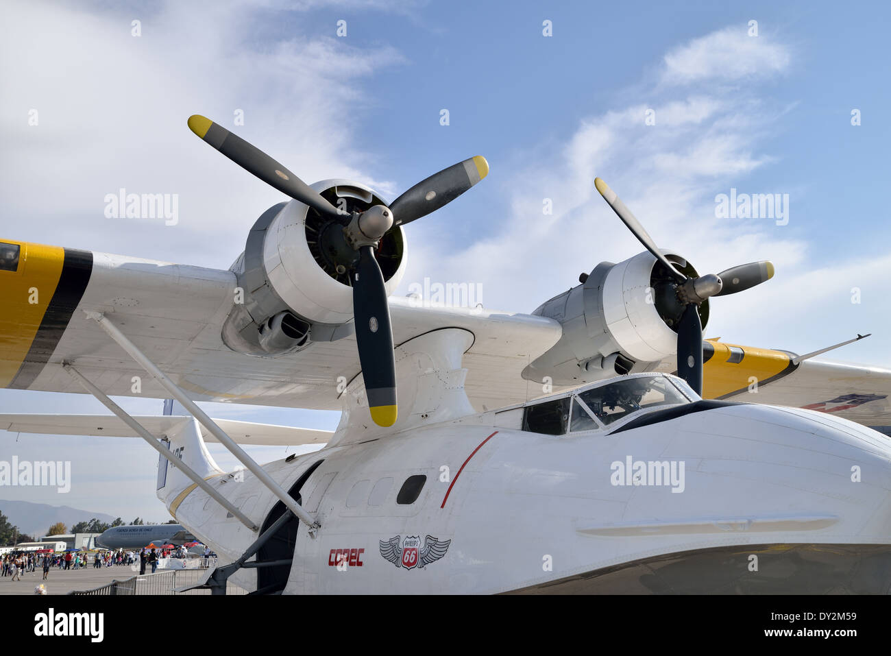 PBY Catalina flying boat FACH No. 405 called 'Manu-Tara' (Lucky Bird). Stock Photo