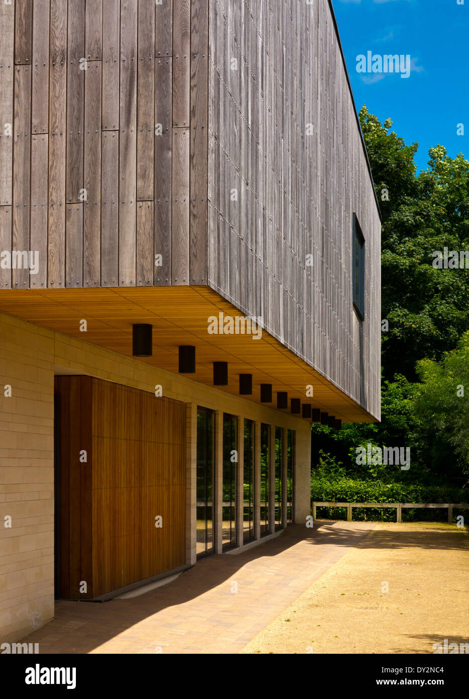 Visitor Centre at Creswell Crags a limestone gorge containing prehistoric caves on Derbyshire and Nottinghamshire border England Stock Photo