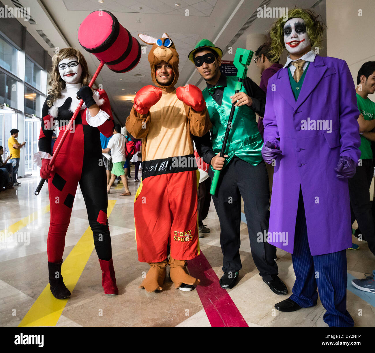 Dubai, 4th April 2014; fans in costume at the 2014 Middle East Film and Comic Con at World Trade Centre in Dubai United Arab Emirates Credit:  Iain Masterton/Alamy Live News Stock Photo